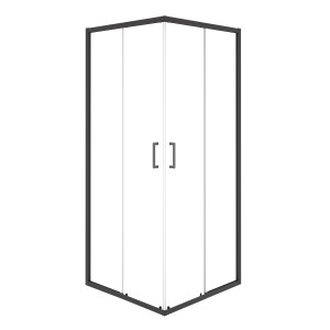 baliv Duschkabine DUK-90.41E, 90x90 cm, Eckeinstieg, Schwarz Matt.