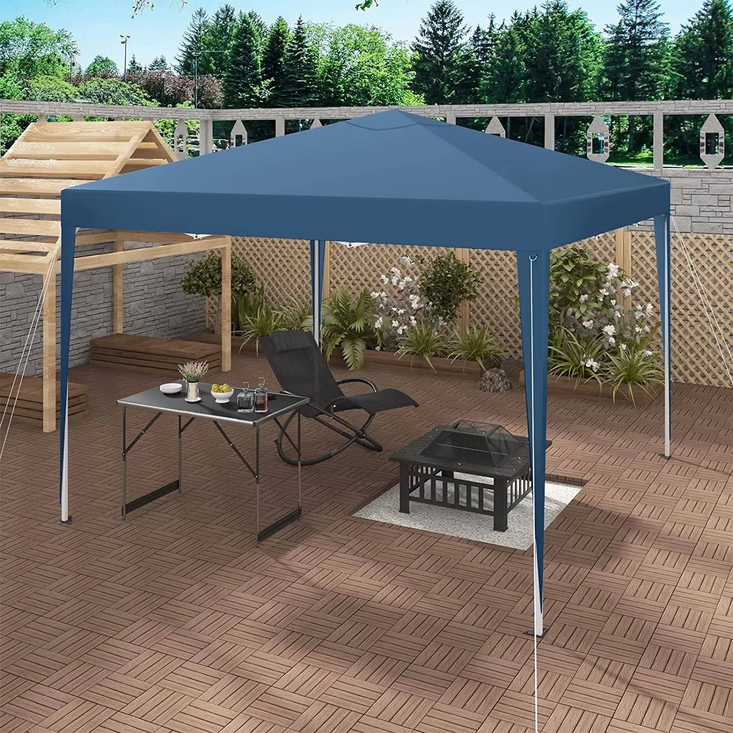 WOLTU Pavillon Pop-Up Wasserdichter Sonnenschutz 3 x 3 m Blau_2