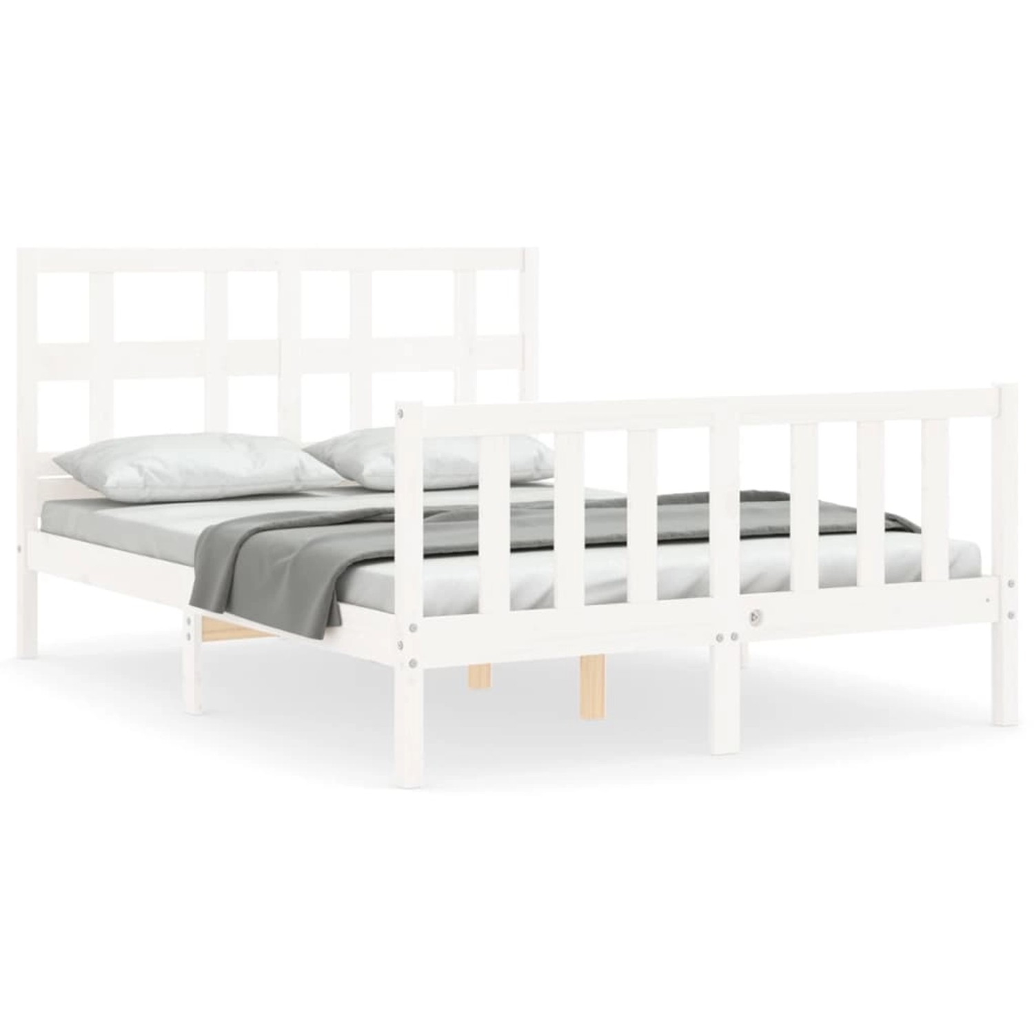 vidaXL Massivholzbett ohne Matratze Weiß 120x200 cm Kiefernholz 3193007 günstig online kaufen