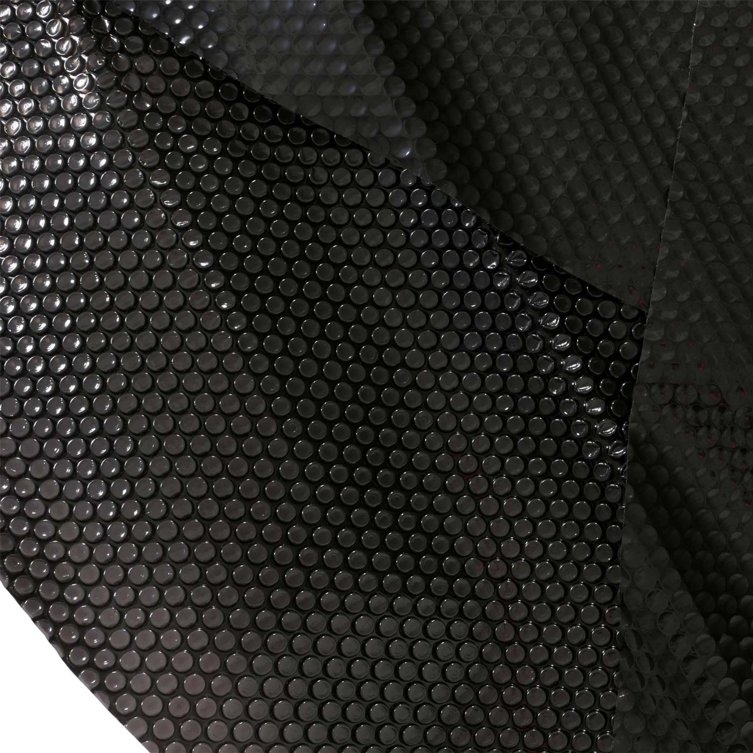 Schwarze MCW Pool Abdeckung 400µm, rund, 4,57m. Solarplane aus PE-Folie mit Noppen.