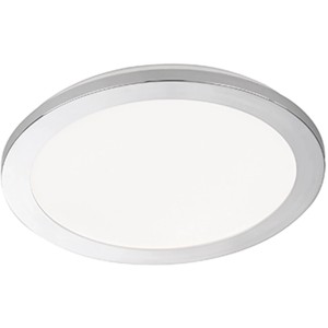 Runde LED-Deckenleuchte Gotland von Fischer & Honsel, weiß-chrom, 15W, 2100 Lumen.