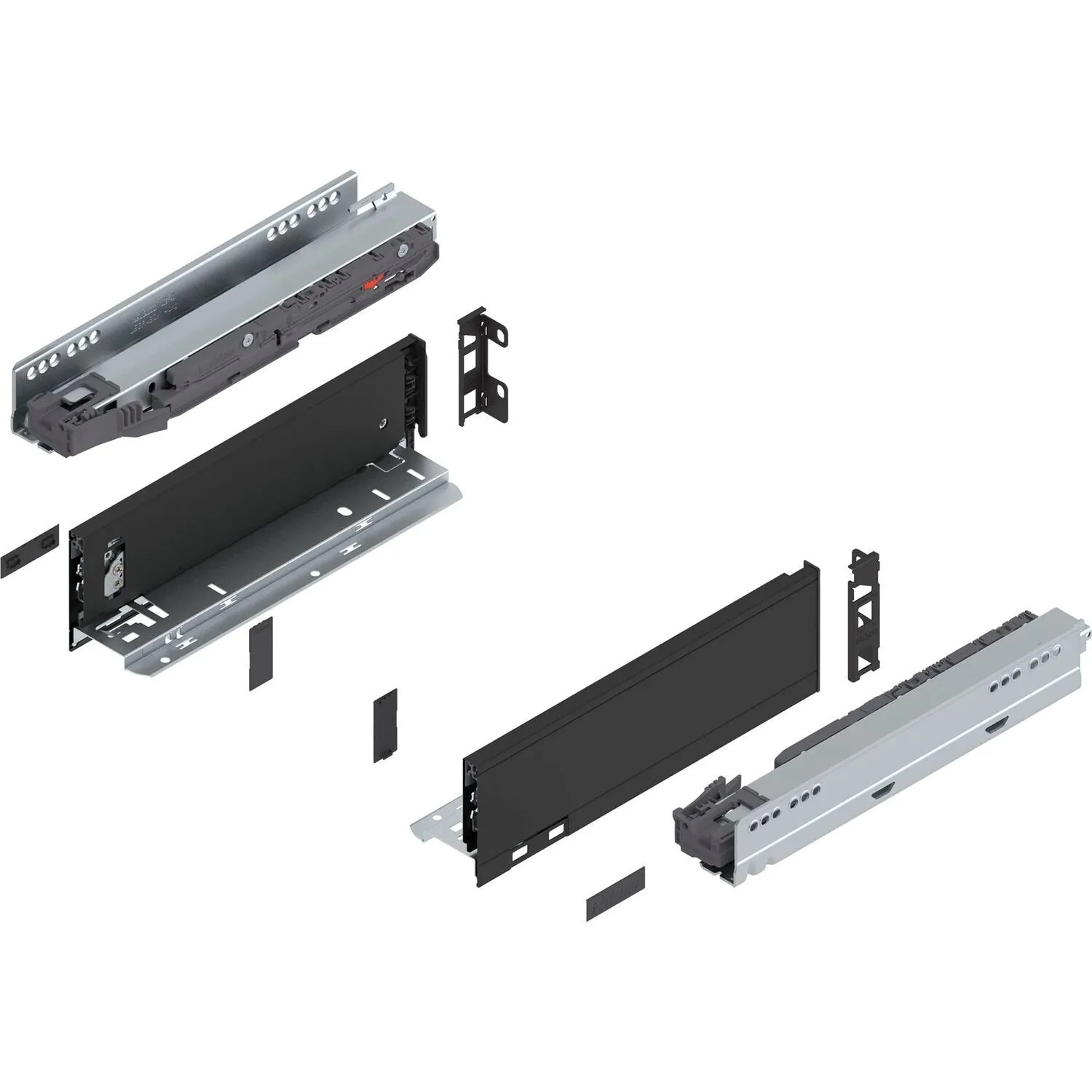 Blum Legrabox Pure Set Höhe N Tip-On Vollauszug 300 mm 40 kg Carbonschwarz 1 Paar