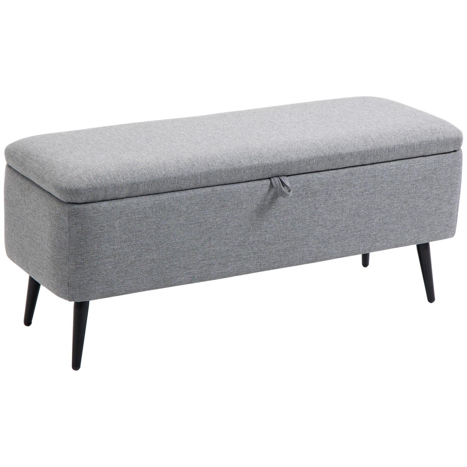 Thumbnail - HOMCOM Sitzbank mit Stauraum Leinenoptik Belastbar 101 x 38,5 x 44,5 cm Grau