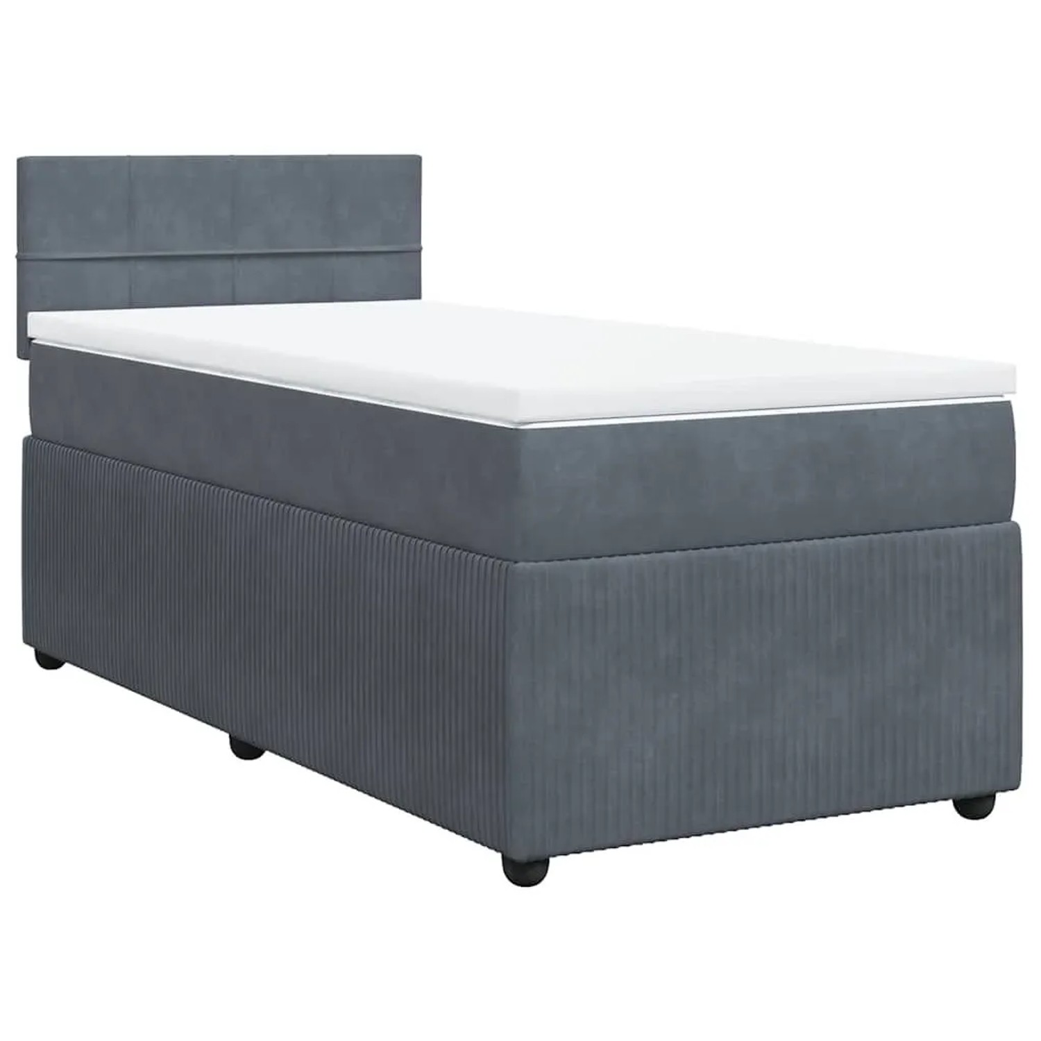 vidaXL Boxspringbett mit Matratze Dunkelgrau 90x200 cm Samt 3289951 günstig online kaufen