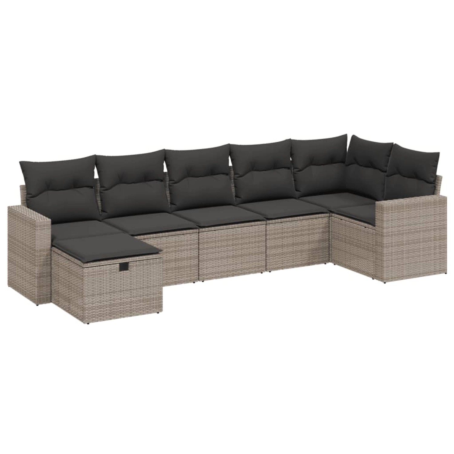 vidaXL 7-Tlg Garten-Sofagarnitur mit Kissen Grau Poly Rattan 3263506 günstig online kaufen
