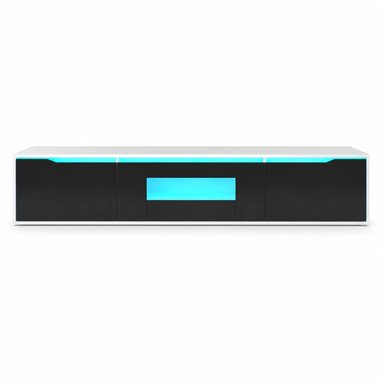 PXloue TV Lowboard Wandmontage mit  LED Hochglanz Modern
