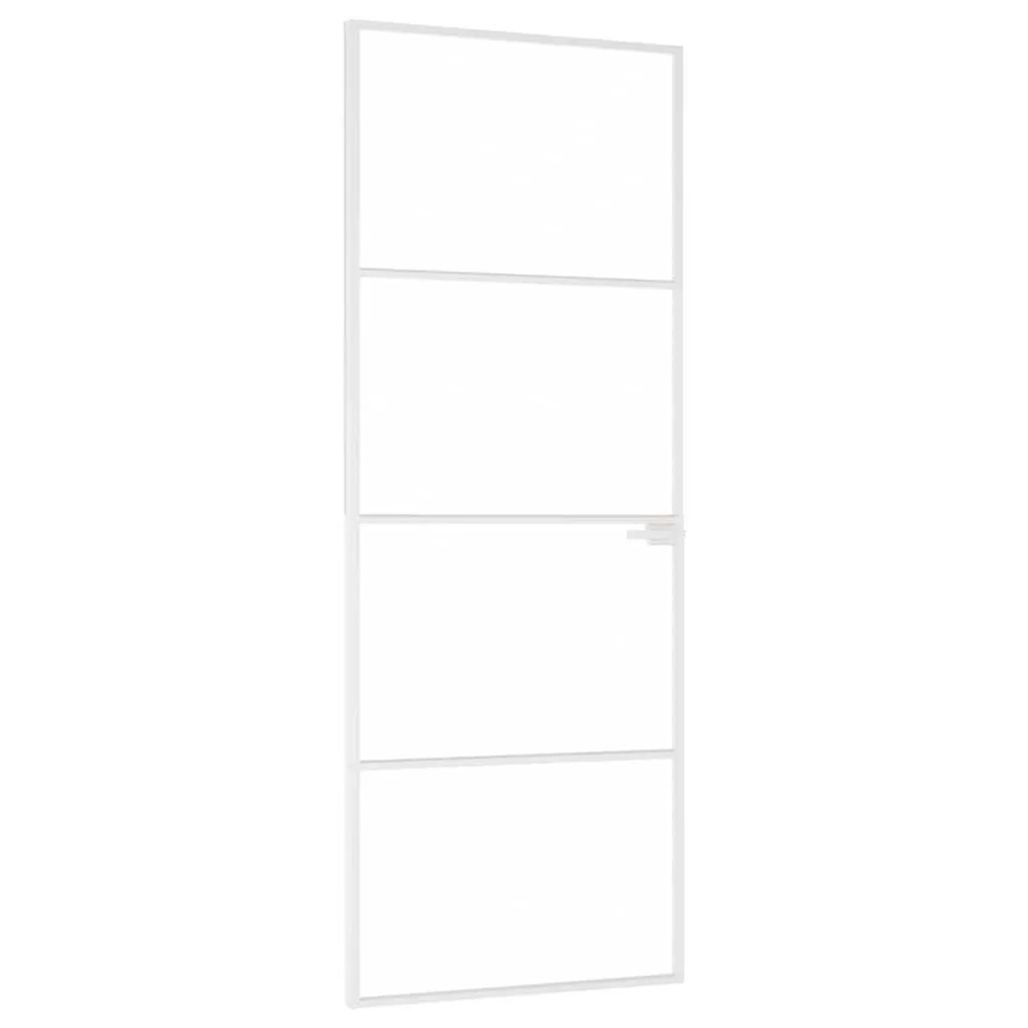vidaXL Innentür Weiß 76x201,5 cm Hartglas & Aluminium Schlank 153666