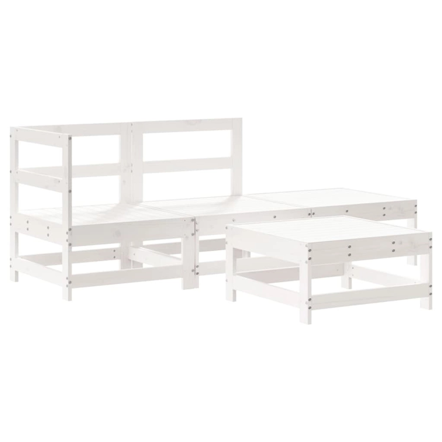 vidaXL 4-Tlg Garten-Lounge-Set Weiß Massivholz Kiefer 3186495 günstig online kaufen