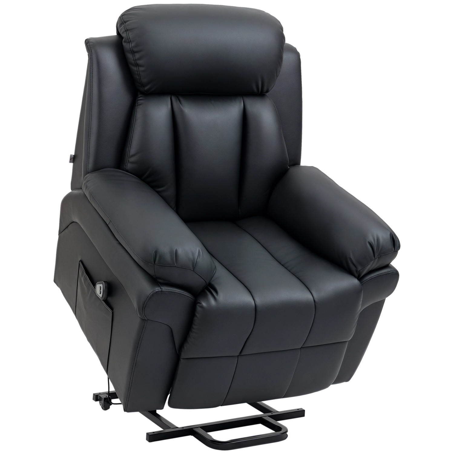 HOMCOM Fernsehsessel mit Aufstehhilfe Kunstleder Schwarz 93L x 96B x 105H c günstig online kaufen