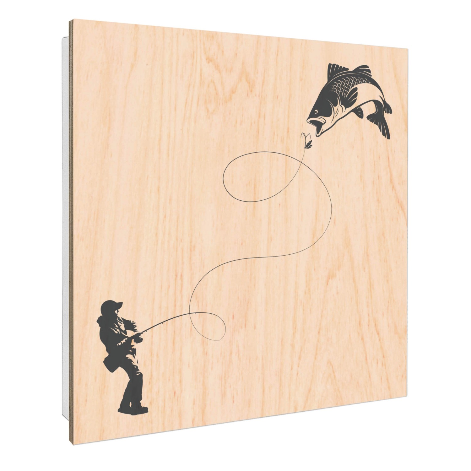 Banjado Großer Schlüsselbox Holz 30x30cm Weiß Scharnier Rechts 50 Haken Sch günstig online kaufen