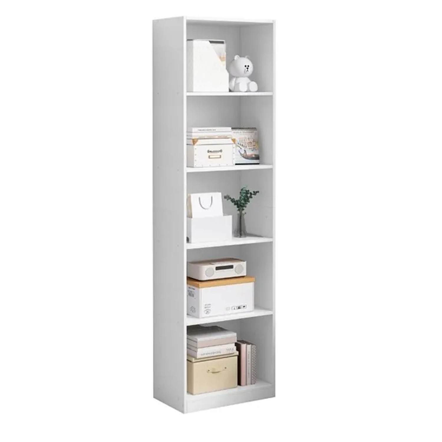 Rebiko Weißes Bücherregal Hoch Modern Loft-stil 182 Cm