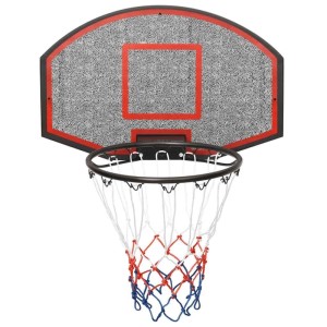 Schwarzer Basketballkorb (71x45x2 cm) von vidaXL mit Polyethylen-Backboard und farbigem Netz.