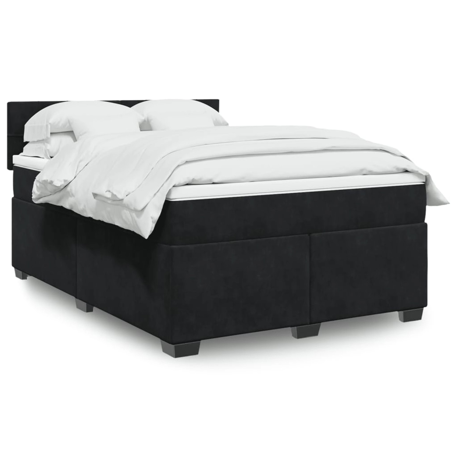 vidaXL Boxspringbett mit Matratze Schwarz 140x190 cm Samt 3288608 günstig online kaufen