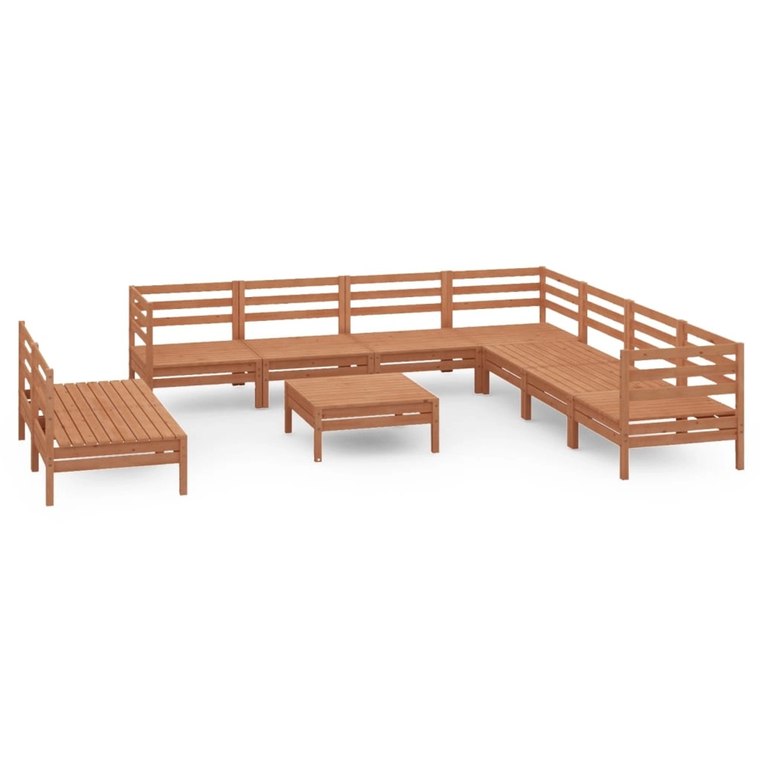 10-tlg. Garten-lounge-set Massivholz Kiefer Honigbraun günstig online kaufen