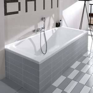 Villeroy & Boch Architectura Duo Rechteck-Badewanne, 180x80 cm, Weiß, Acryl mit zwei Rückenschrägen.