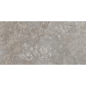 Graue Feinsteinzeug Bodenfliese, 60x120 cm, matte Steinoptik für Innen- und Außenbereich.