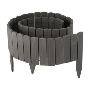 Relaxdays Beeteinfassung Tannenholz Dunkelgrau Flexibel 200 cm x 20 cm