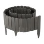 Relaxdays Beeteinfassung Tannenholz Dunkelgrau Flexibel 200 cm x 20 cm