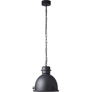 Schwarze Brilliant Pendelleuchte Kiki, Ø 35 cm, im Industrial Look mit Kette.