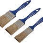 LUX Flachpinsel-Set Lasur, 3-teilig: Pinsel in 30, 40 und 50 mm Breite mit blauem Griff.
