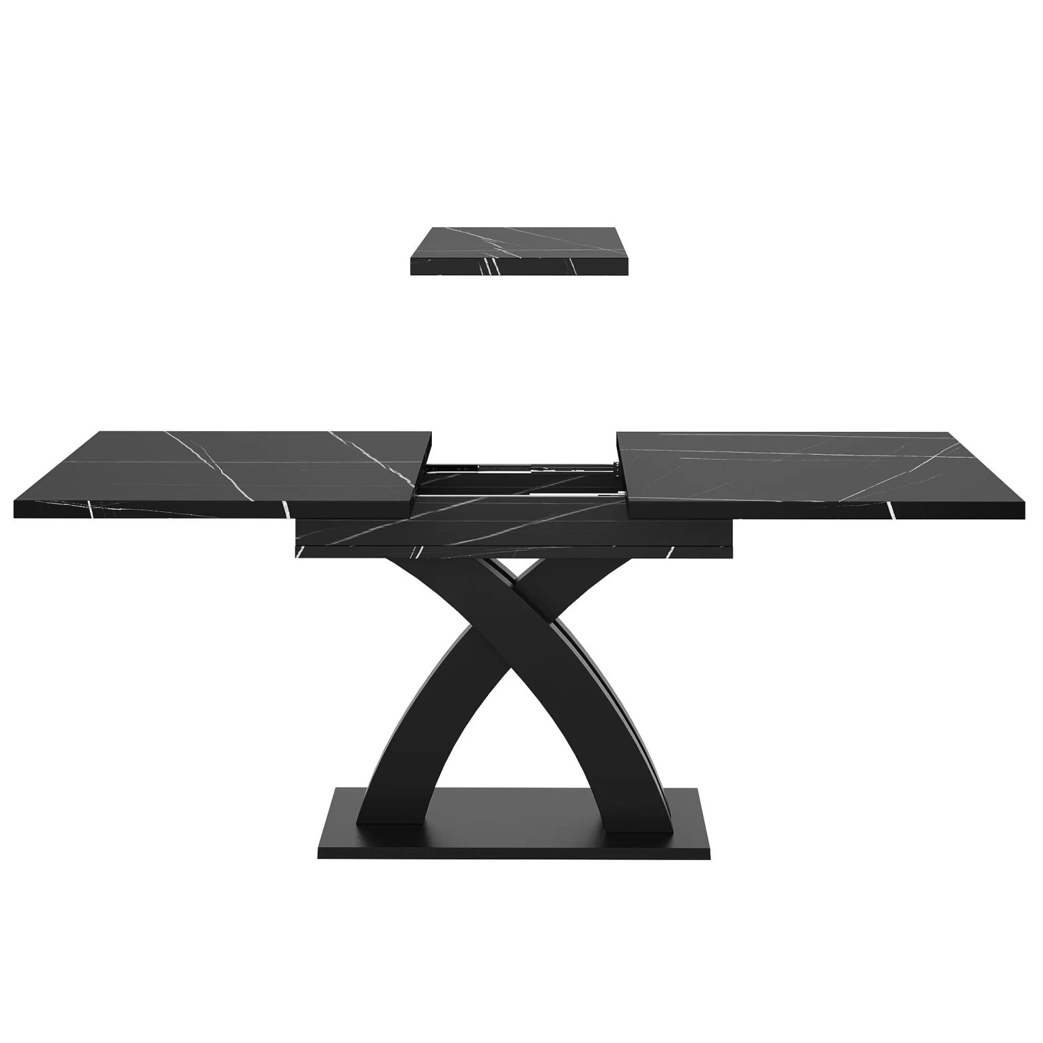 okwish Esstisch Ausziehbar Lässt sich auf 160 cm Länge ausziehen 120 × 80 cm Schwarz