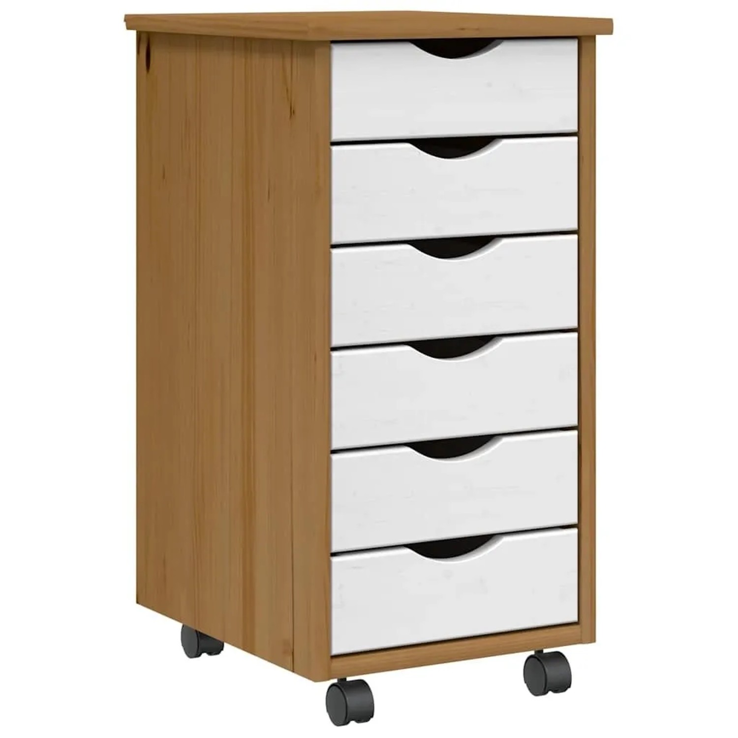 vidaXL Rollschrank mit Schubladen MOSS Honigbraun Massivholz Kiefer 4015783 günstig online kaufen