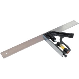 Stanley Kombinationswinkel 2-46-017 mit Stahlblatt, Wasserwaage und Kunststoffgriff, 300 mm.