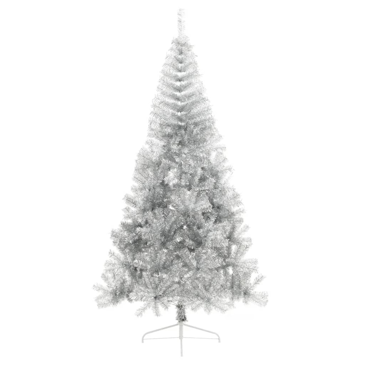 vidaXL Künstlicher Halb-Weihnachtsbaum mit Ständer Silbern 240 cm PVC