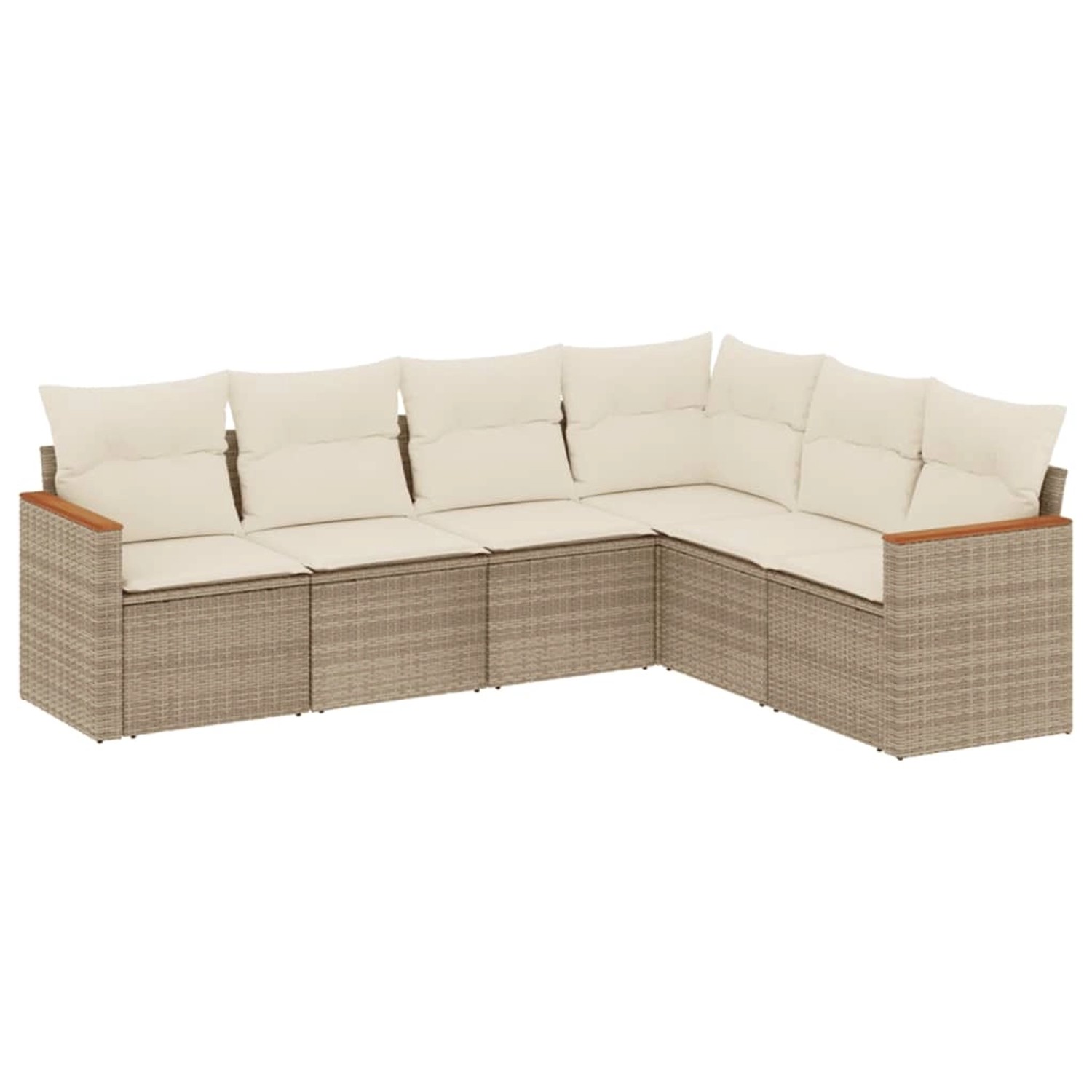 vidaXL 6-Tlg Garten-Sofagarnitur mit Kissen Beige Poly Rattan 3226002 günstig online kaufen