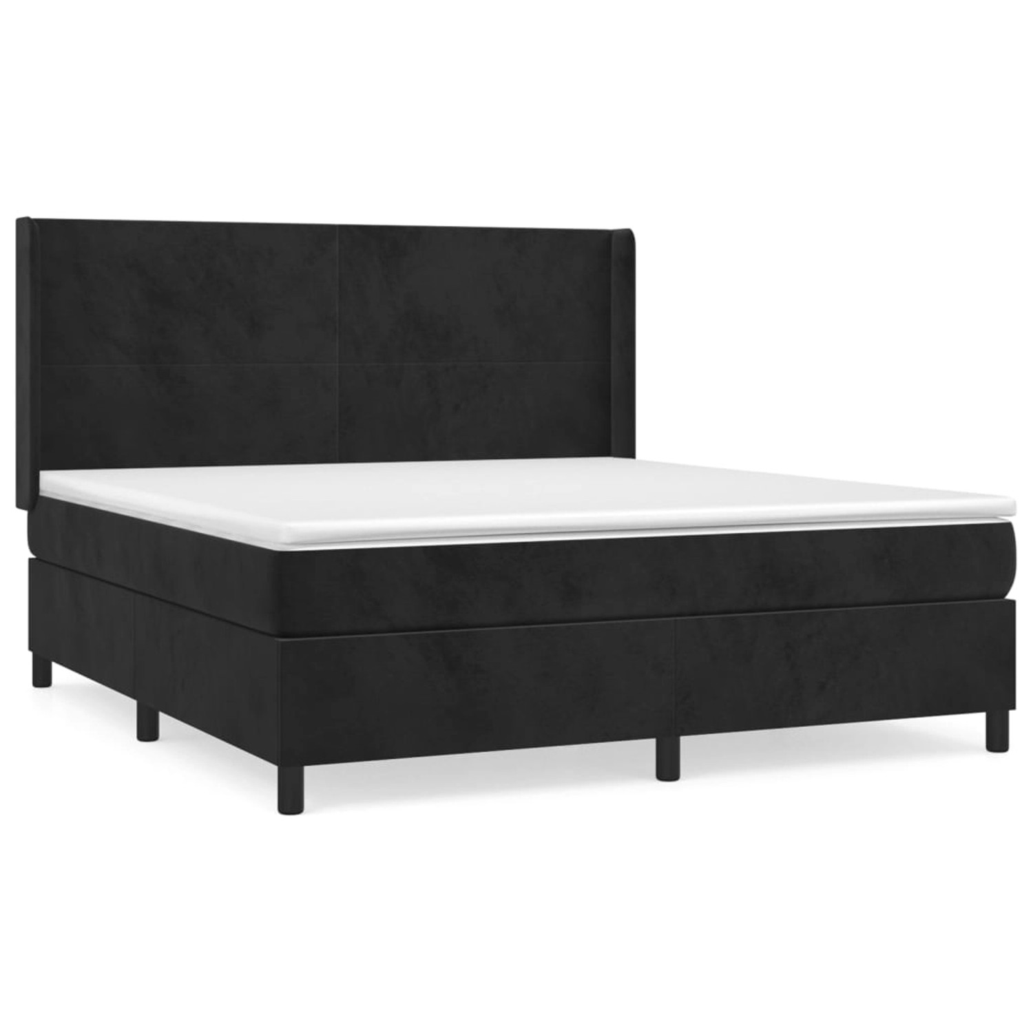 vidaXL Boxspringbett mit Matratze Schwarz 180x200 cm Samt 3132575 günstig online kaufen
