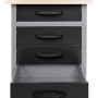 Ondis24 Werkbank Bernd, 60 cm breit, mit 4 Schubladen und Buchenholzplatte.