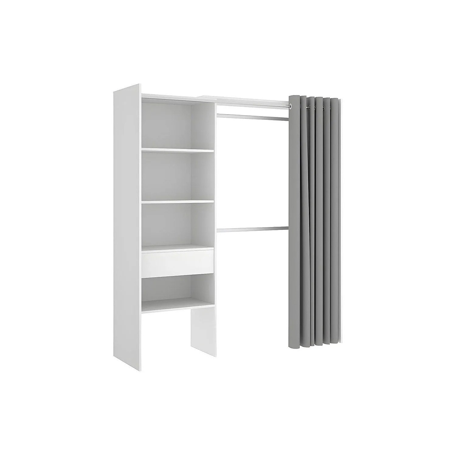 Vente-unique Offener Kleiderschrank Laurent Weiß 110 cm  160 cm