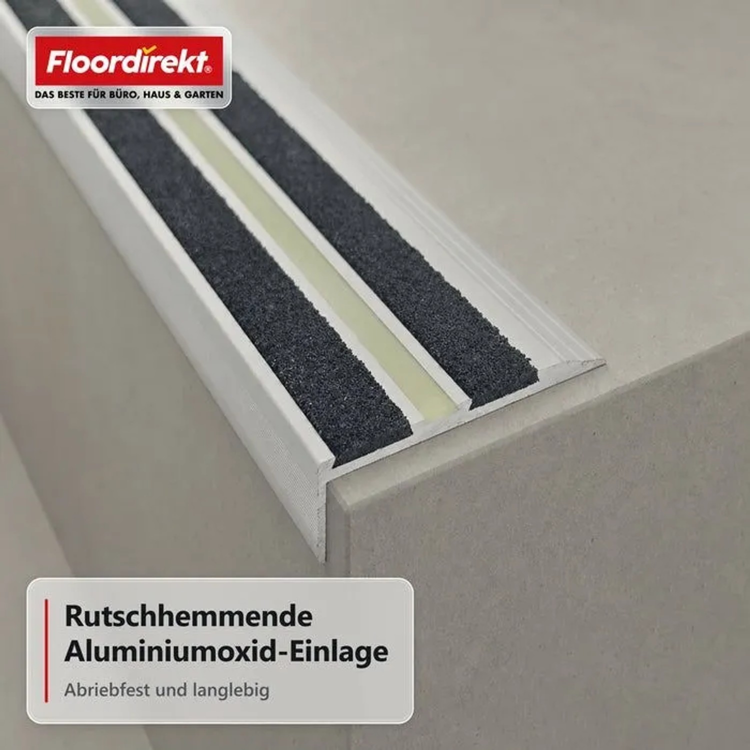 Floordirekt Treppenkantenprofil Aura Aluminium Anti-Rutsch-Profil Fluoreszierend 134 cm_6