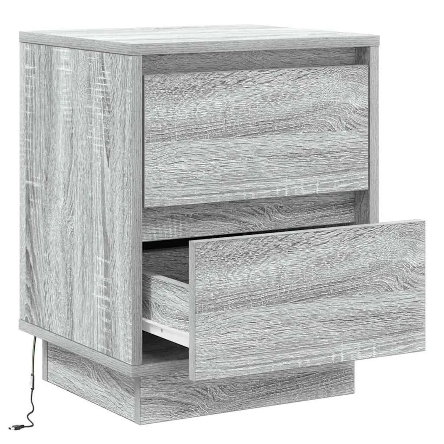 vidaXL Nachttisch mit Schubladen Grau 39 x 34,5 x 50 cm Holzwerkstoff 869620_5