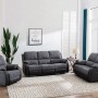 Grau-schwarzer Relaxsessel Brody aus Microfaser & Kunstleder mit Recliner-Funktion im Wohnzimmer.