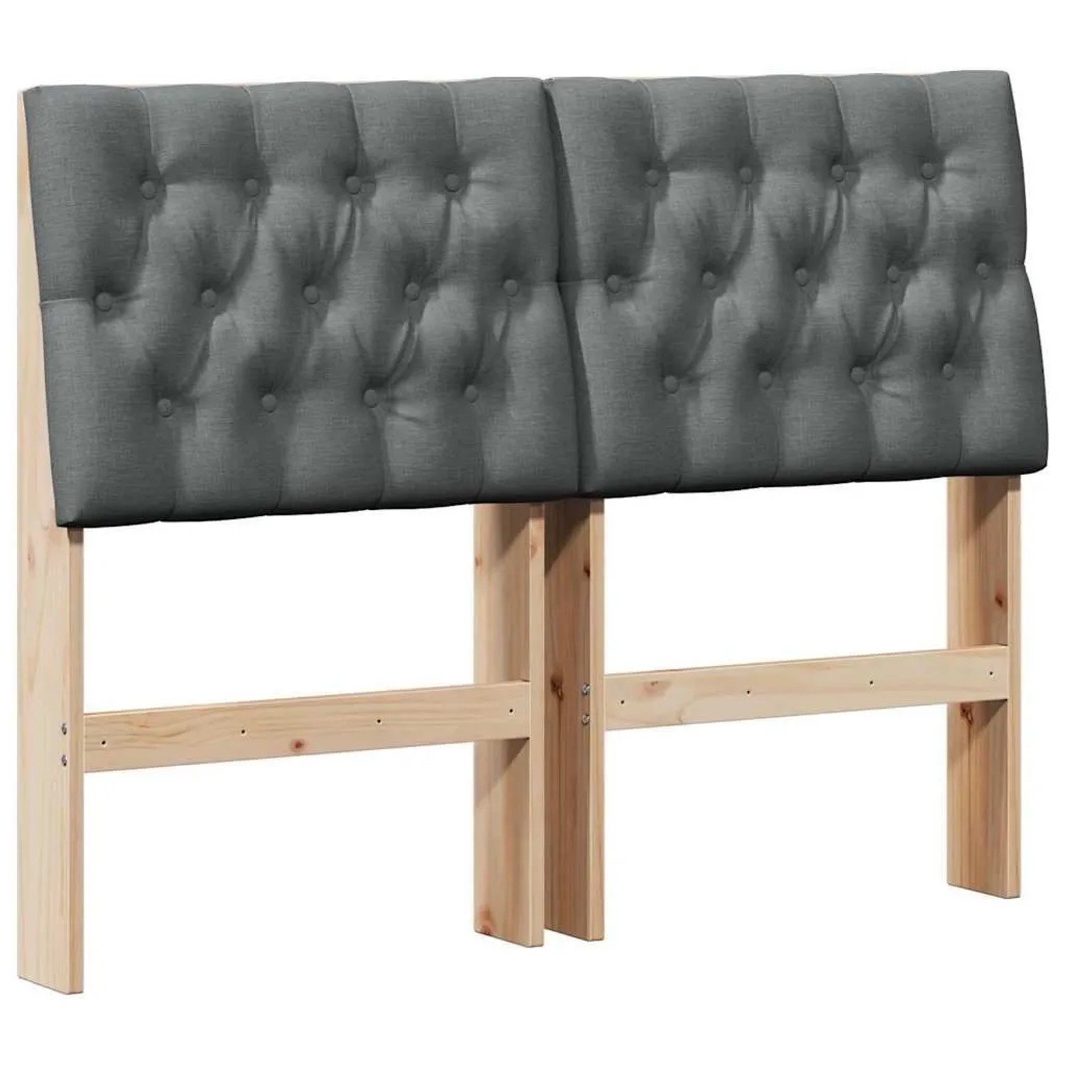 vidaXL Gepolstertes Kopfteil Dunkelgrau 120 cm Massives Kiefernholz 879350