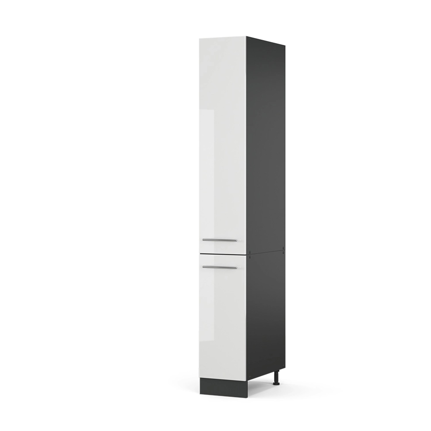 Vicco Apothekerschrank Fame-Line Medizinschrank für die Küche Weiß Hochglanz/Anthrazit 30 cm