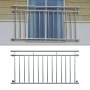 Glänzender, französischer Balkon von ECD Germany, 156x90cm, mit 11 Füllstäben als Tür- und Fenstersicherung.