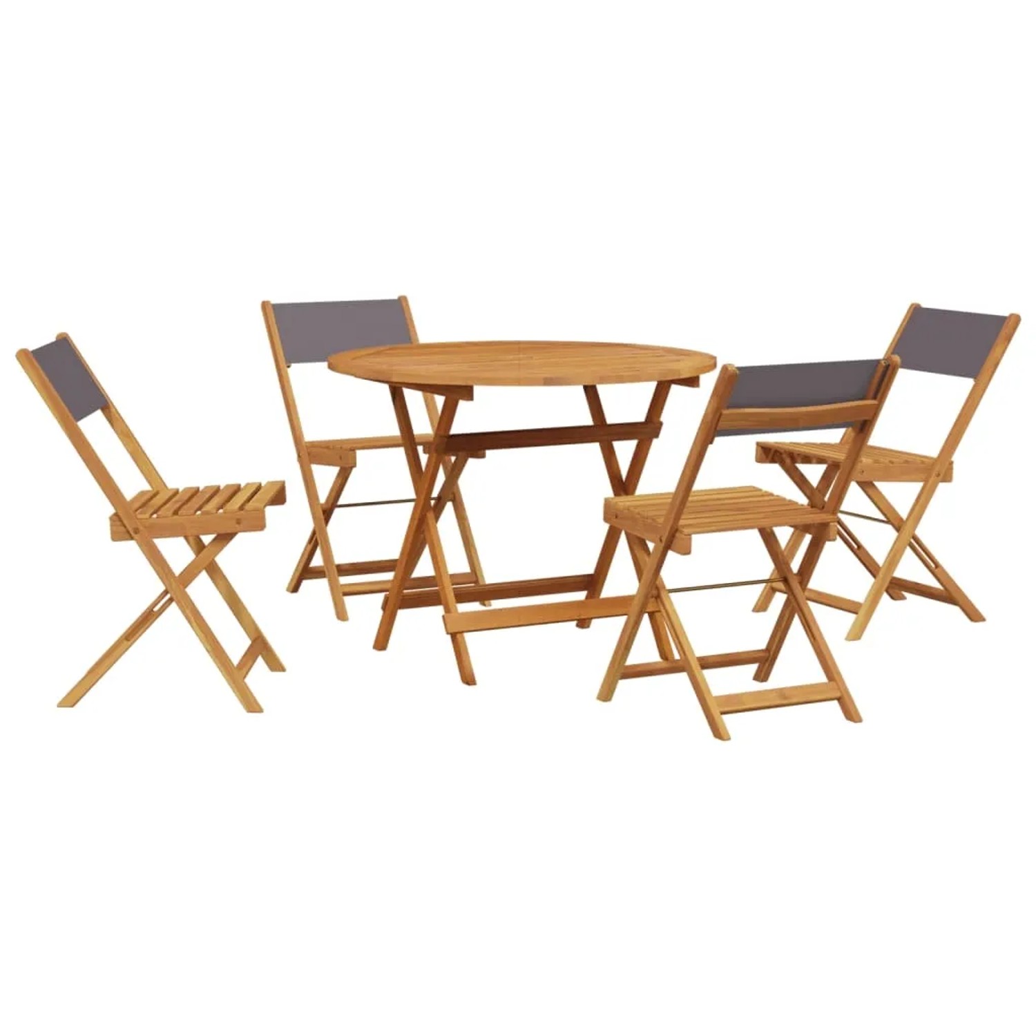 vidaXL 5-Tlg Garten-Essgruppe Stoff und Massivholz Anthrazit 3281773