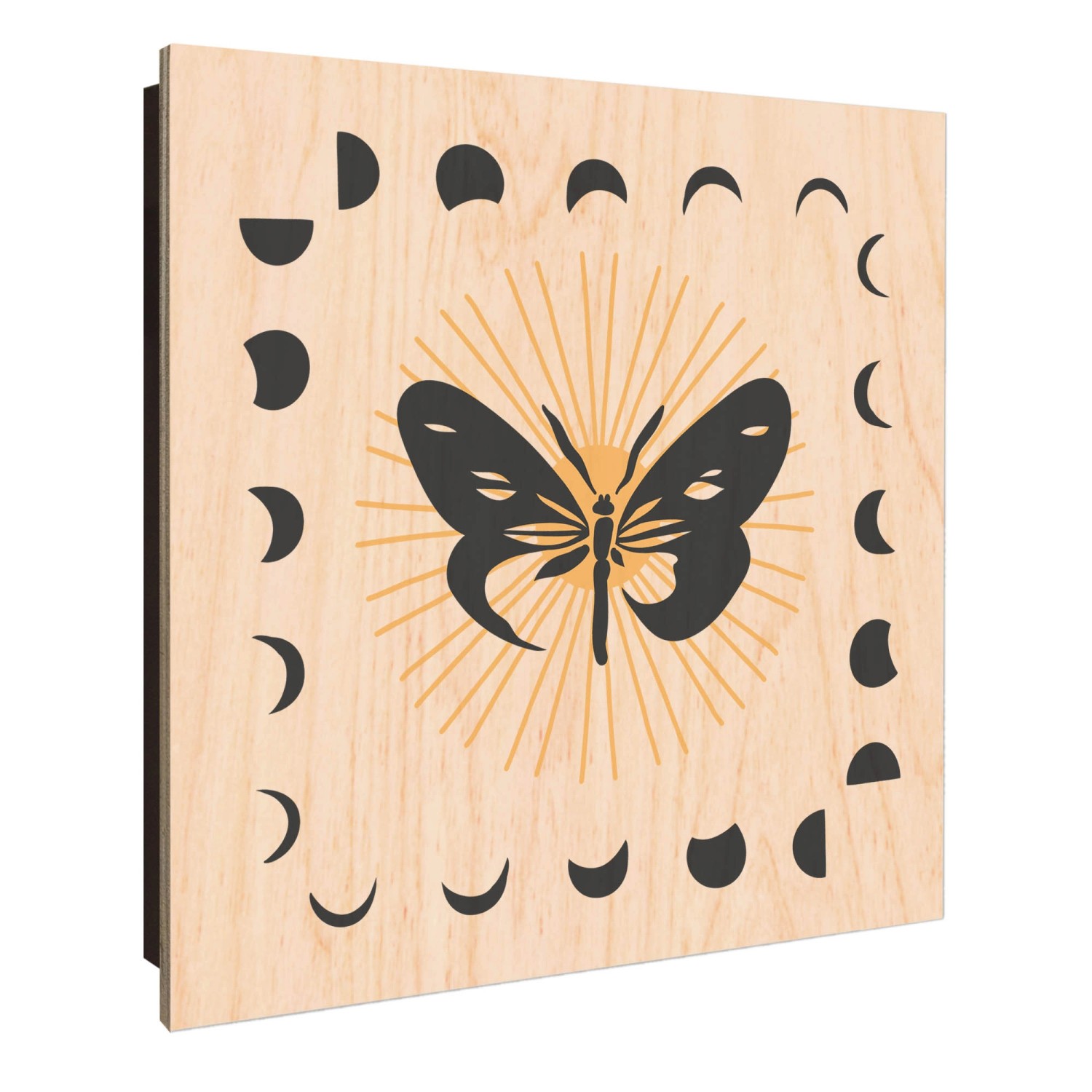 Banjado Großer Schlüsselkasten Holz 30x30cm Schwarz Scharnier Links 50 Hake günstig online kaufen