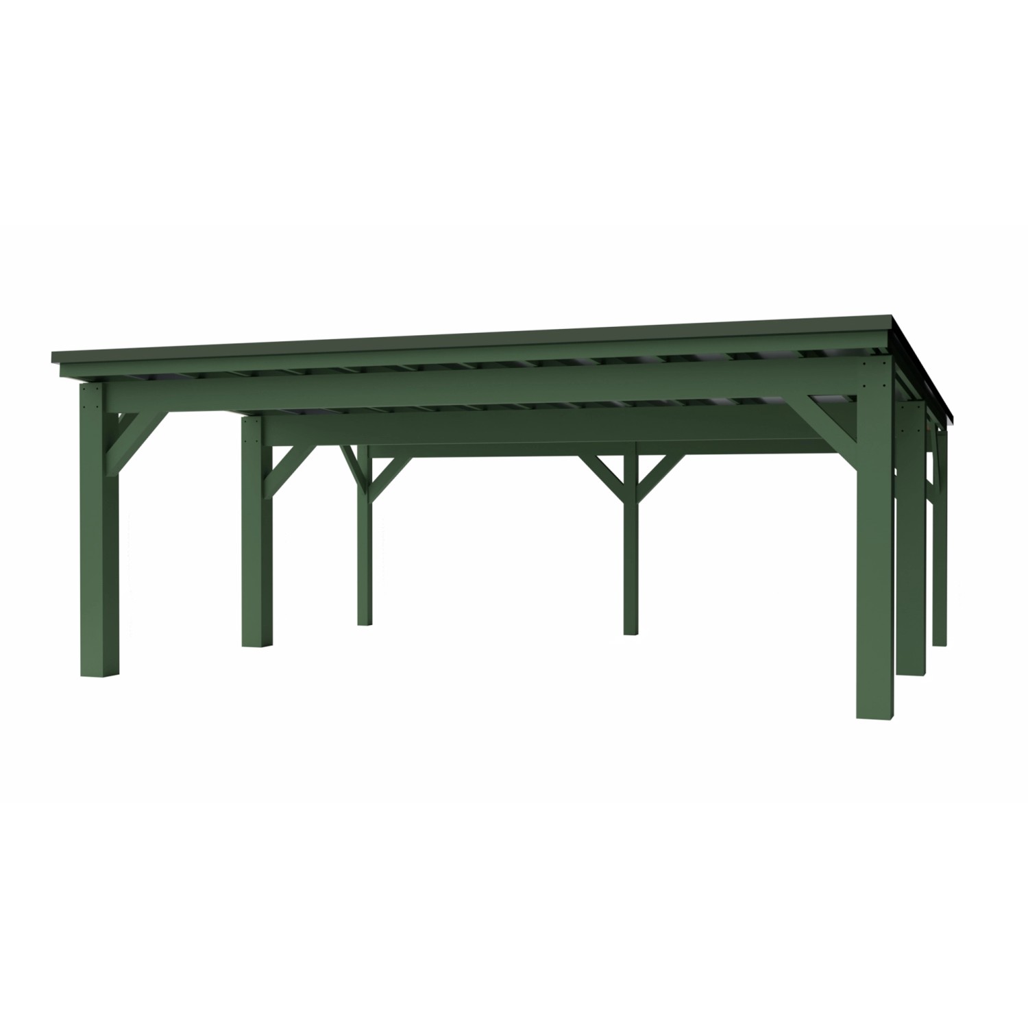 Holzbrüder Carport Ralf 42 250 kg/m² Chromgrün-Dornengrün günstig online kaufen
