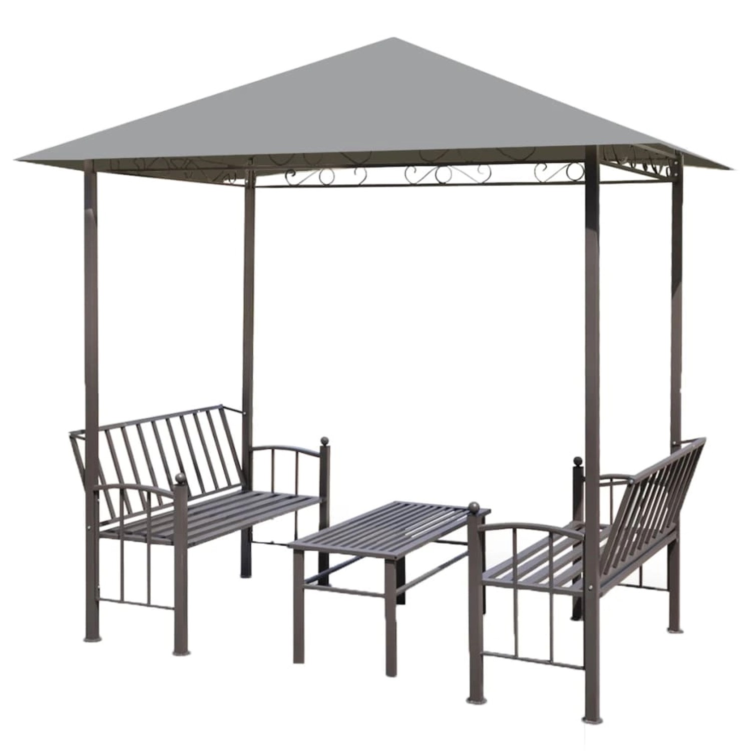 vidaXL Gartenpavillon mit Tisch und Bänken 2,5x1,5x2,4 m Anthrazit günstig online kaufen