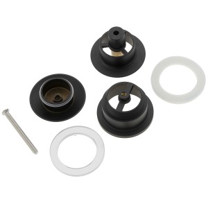 Kronenbach Pop Up Ablaufventil, rund und kurz, in Schwarz Matt, Einzelteile