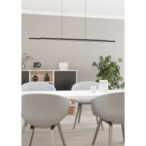 Moderne EGLO LED Pendelleuchte CANNIGIONA, schwarz, 930mm. Ideal für Esszimmer, warmweißes Licht.