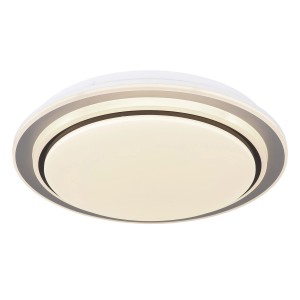 Weiße LED-Deckenleuchte Foppa, Ø 40cm, dimmbar mit Nachtlichtfunktion.