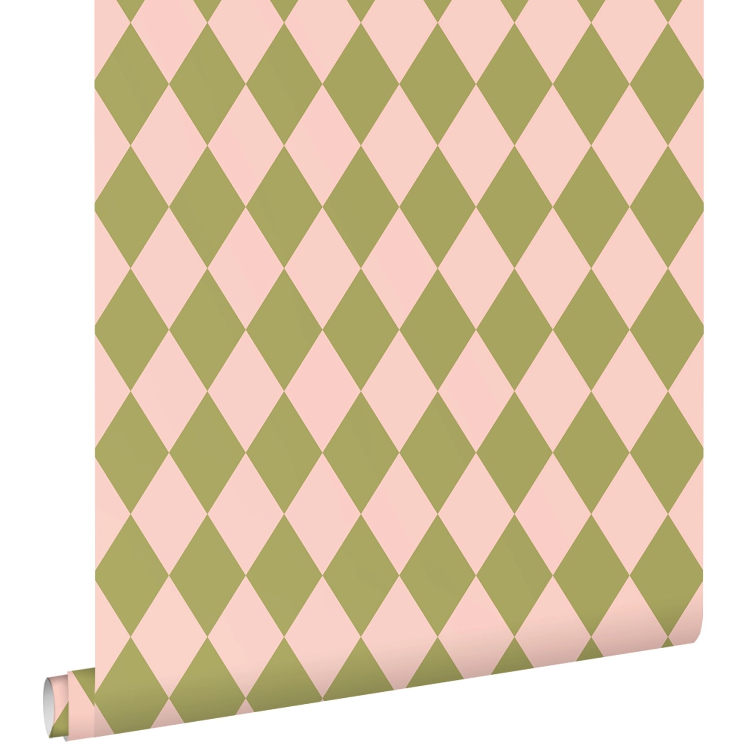 ESTAhome Tapete Karomuster Grün und Rosa 50 x 900 cm günstig online kaufen