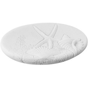 Wenko Seifenablage Maloto aus Polyresin, weiß, mit Seestern- und Muschel-Motiv.