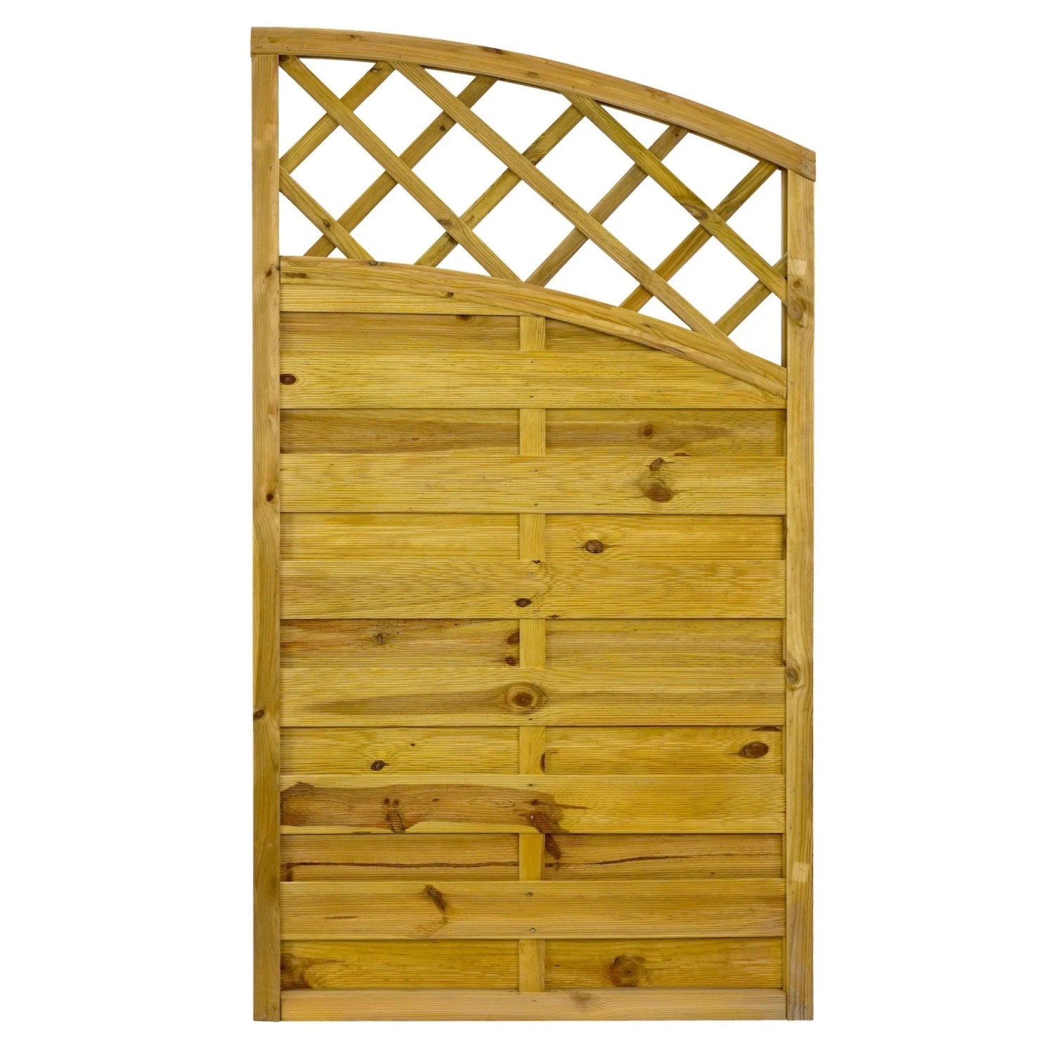 GartenLand Dichtzaun VARIO Gebogen mit Rankgitter 90x140 cm Holzzaun Kiefer PEFC KDI Grün 44x44 mm Rahmen