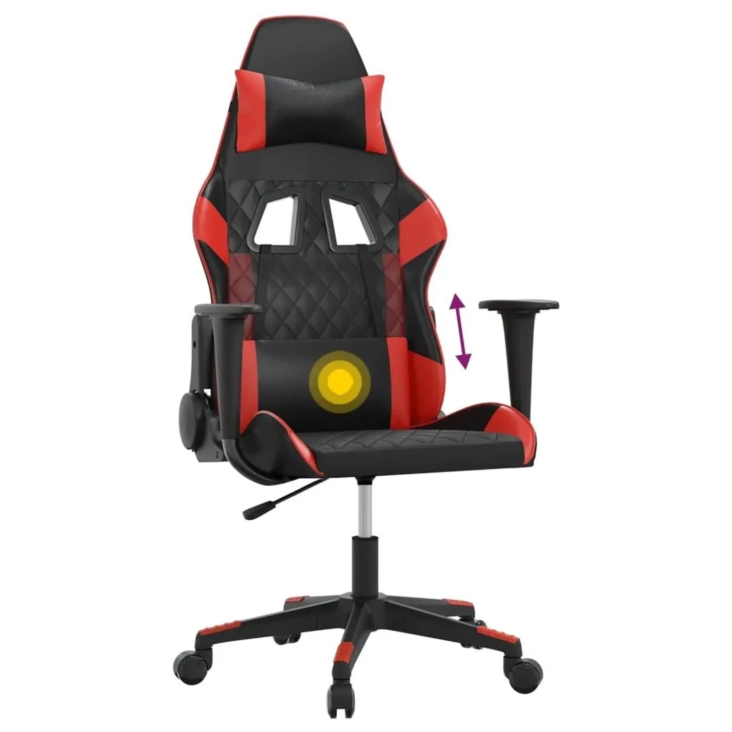 vidaXL Gaming-Stuhl mit Massagefunktion Schwarz und Rot Kunstleder 345512_7