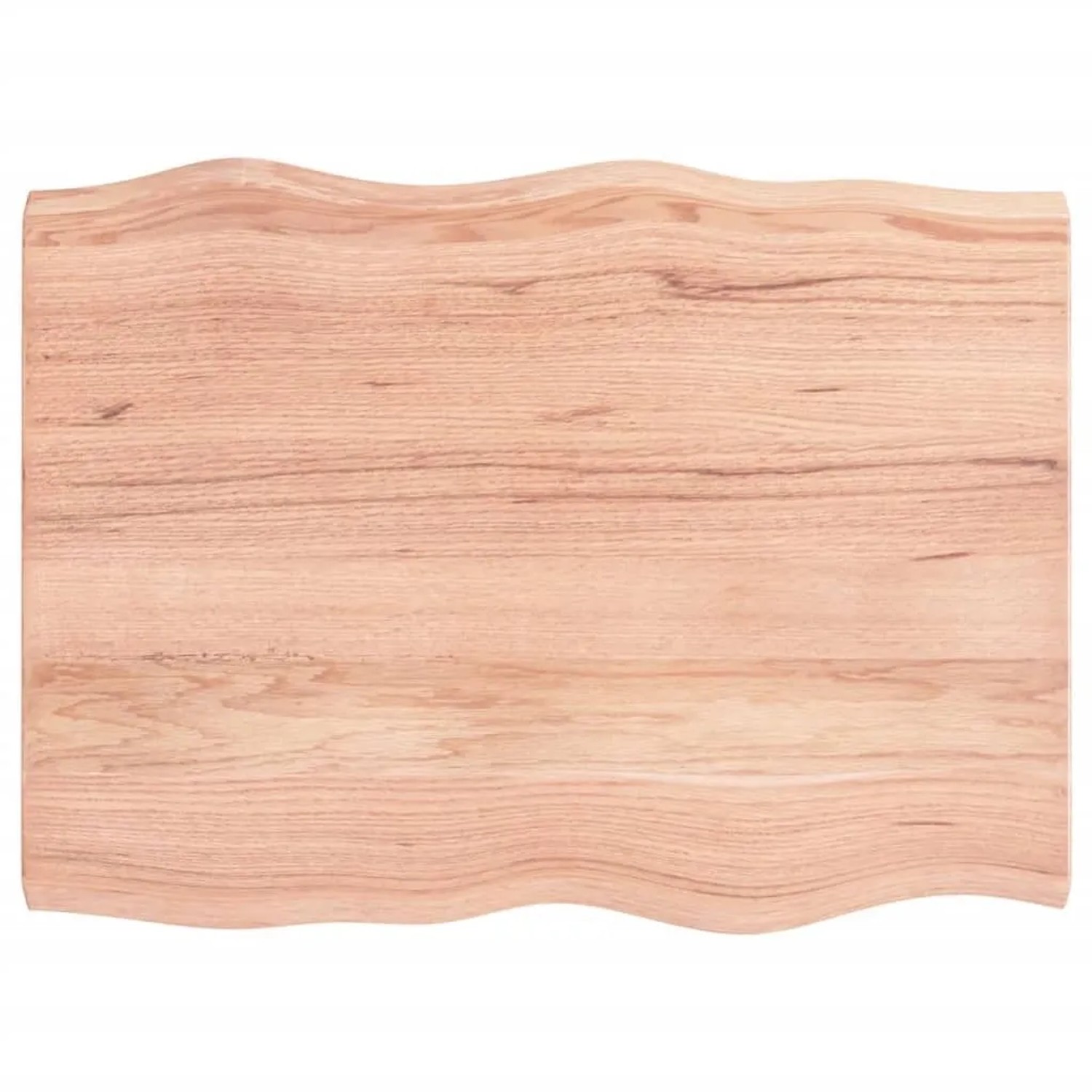vidaXL Tischplatte 80x60x2-4 cm Massivholz Behandelt Baumkante 363945